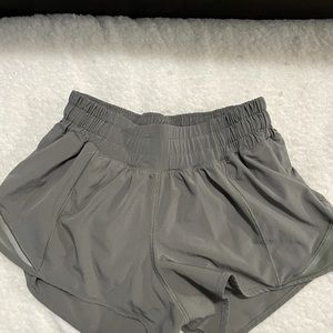 Gray lulu running shorts